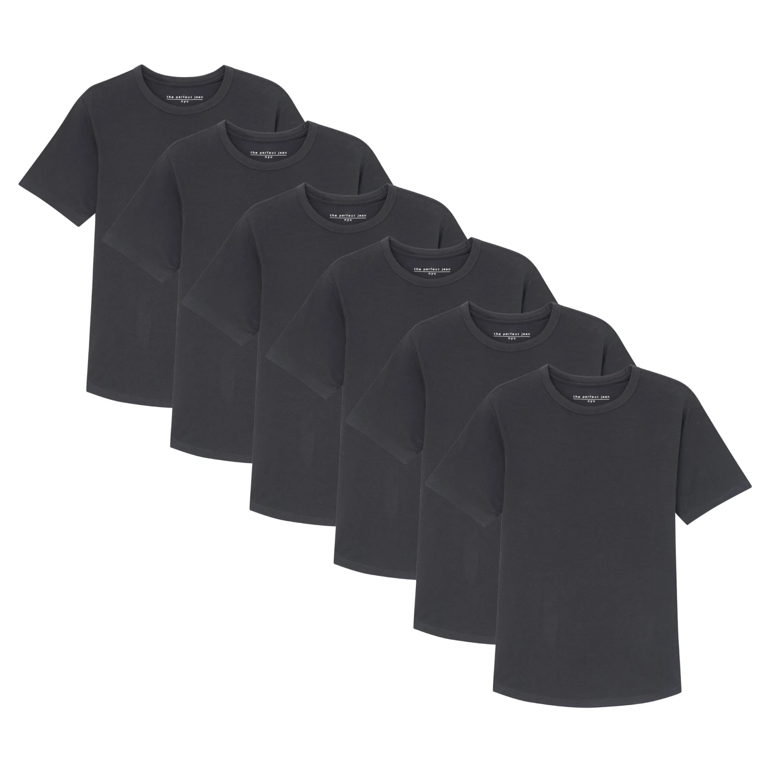 Organic Crew Neck T-Shirt 6 Pack / Black 3 Organic Crew Neck T-Shirt 6 Pack / Black