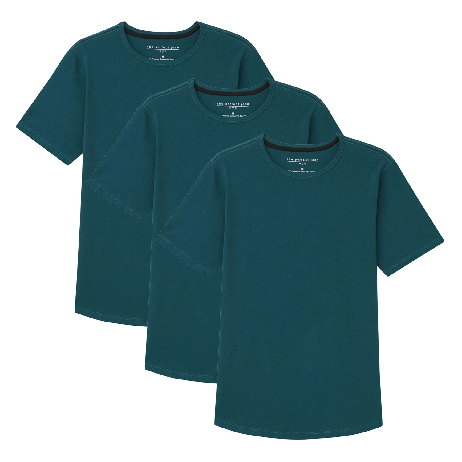 Organic Crew Neck T-Shirt 3 Pack / Teal 3 Organic Crew Neck T-Shirt 3 Pack / Teal