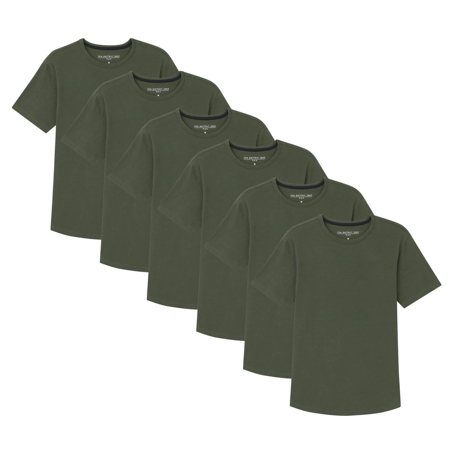 Organic Crew Neck T-Shirt 6 Pack / Olive 3 Organic Crew Neck T-Shirt 6 Pack / Olive