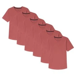 The Perfect Jean Shop 21 Organic V-Neck T-Shirt 6 Pack / Nantucket Red