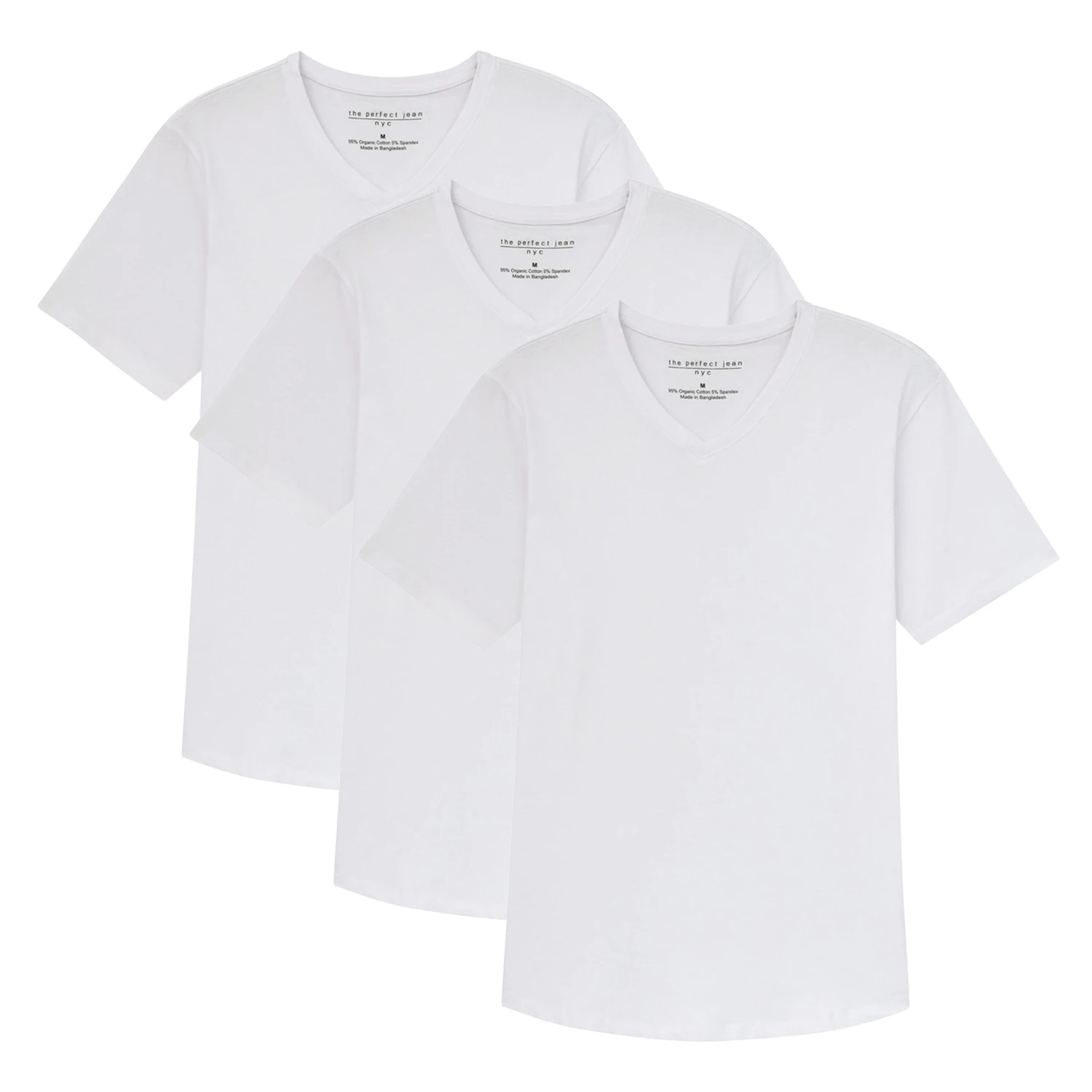 Organic V-Neck T-Shirt 3 Pack / White 3 Organic V-Neck T-Shirt 3 Pack / White