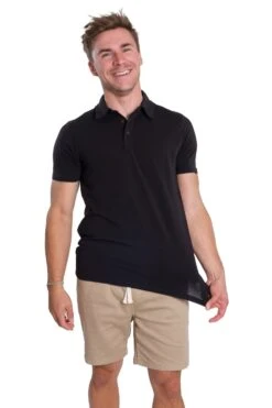 Organic Polo Shirt / Black -The Perfect Jean Shop BLACKPOLO LIGHTKHAKISLIM 13 ac48a5bd 7e4d 433c 842c 4de55a776119