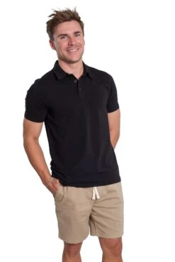 Organic Polo Shirt / Black -The Perfect Jean Shop BLACKPOLO LIGHTKHAKISLIM 14 a51daa95 3bee 4833 a44a 4b6c302d0d91