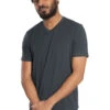 Organic V-Neck T-Shirt / Steel -The Perfect Jean Shop E CHACOAL VNECK 1