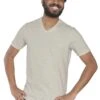 Organic V-Neck T-Shirt / Oatmeal Heather -The Perfect Jean Shop E CREAM VNECK 4
