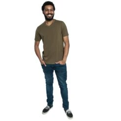 Organic V-Neck T-Shirt 3 Pack / Military Olive -The Perfect Jean Shop E OLIVE VNECK 3 1 e19b6a13 59fa 4c97 92df 7d4ffee05008