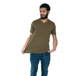 Organic V-Neck T-Shirt 3 Pack / Military Olive -The Perfect Jean Shop E OLIVE VNECK 7 1 000a112b fe5f 41d8 98dd 9ea3c8592da1