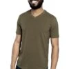 Organic V-Neck T-Shirt / Military Olive -The Perfect Jean Shop E OLIVE VNECK 1