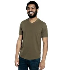 Organic V-Neck T-Shirt 3 Pack / High Line Hues -The Perfect Jean Shop E OLIVE VNECK 1 0b1167e0 7a49 4d9a 93c9 402f123b697d