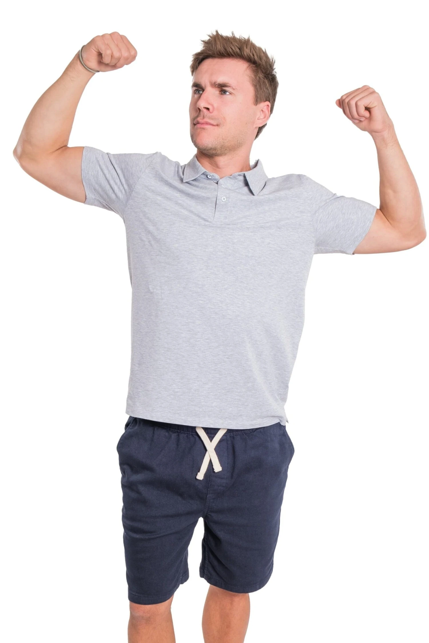 Organic Polo Shirt / Heather Grey 9 Organic Polo Shirt / Heather Grey - Image 7
