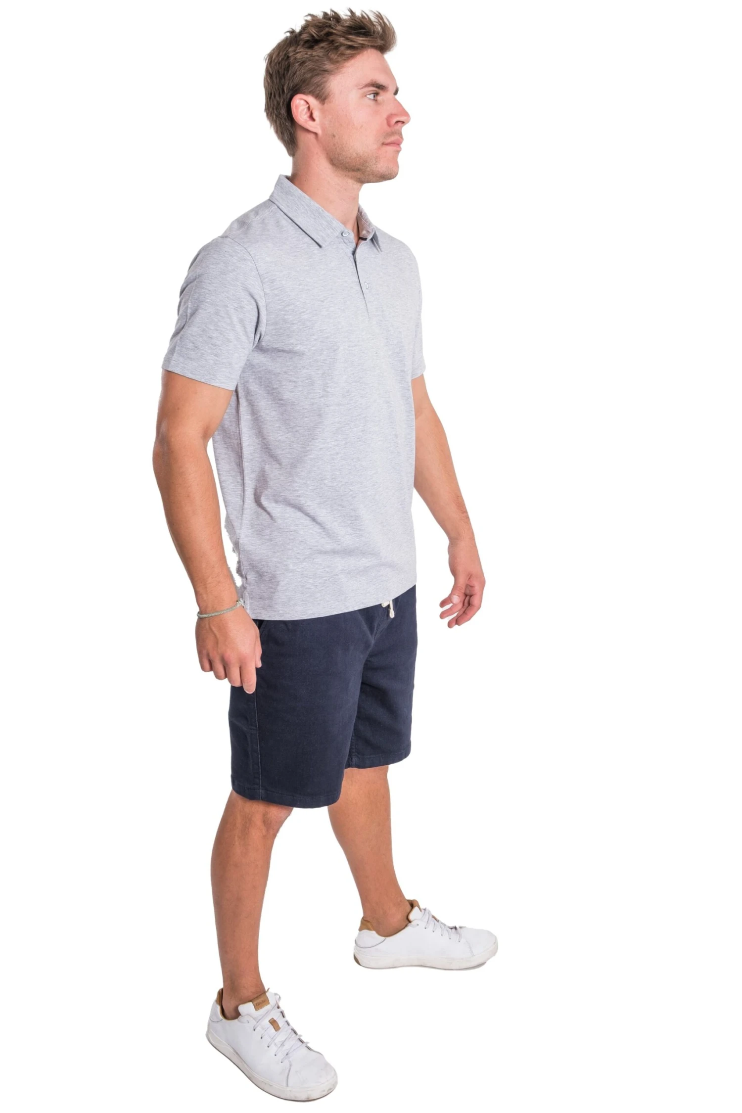 Organic Polo Shirt / Heather Grey 7 Organic Polo Shirt / Heather Grey - Image 5