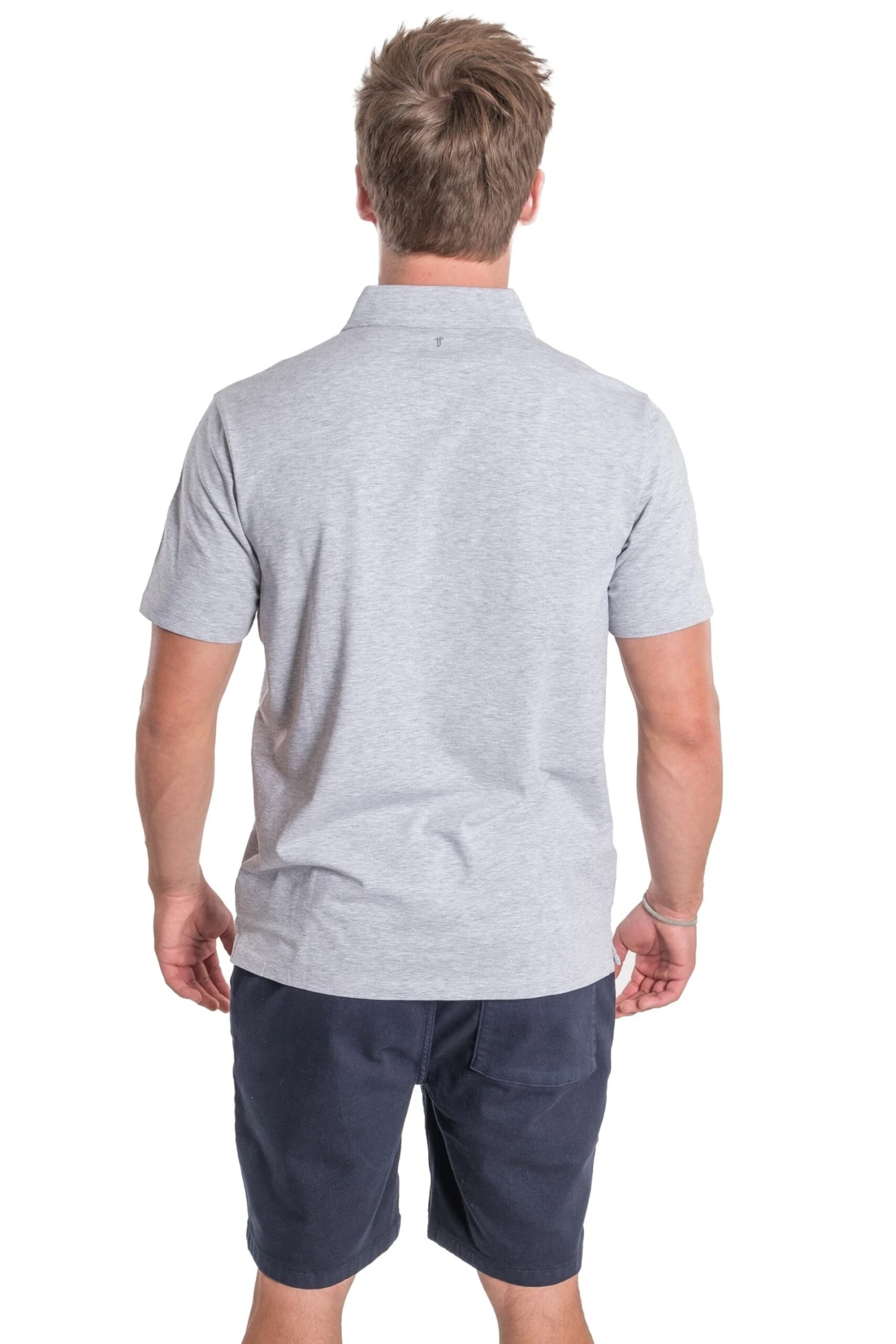 Organic Polo Shirt / Heather Grey 6 Organic Polo Shirt / Heather Grey - Image 4