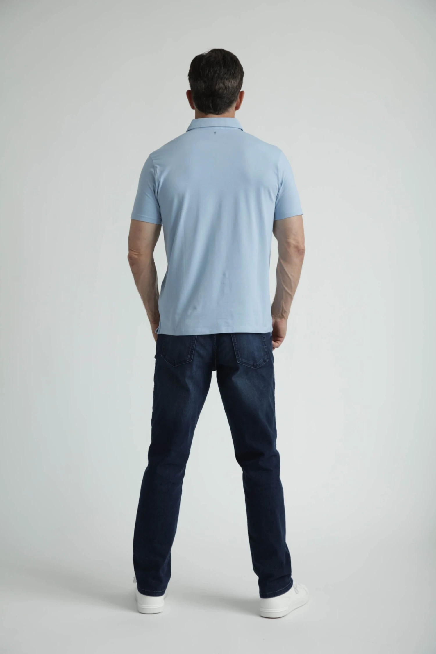 Organic Polo Shirt / Light Blue 5 Organic Polo Shirt / Light Blue - Image 3