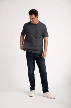 Organic Athletic Fit Crew Neck T-Shirt 3 Pack / Steel -The Perfect Jean Shop IMG 8678 Steel