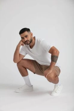 Everyday Comfort Shorts (Slim Fit) / Dark Khaki & Navy -The Perfect Jean Shop IMG 9633 dbc5a931 44cc 44b9 94e3 fc55aa0b773c