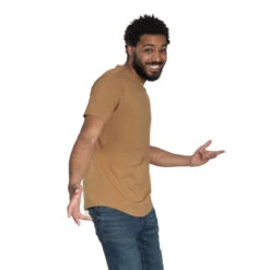 Organic Crew Neck T-Shirt / Tobacco -The Perfect Jean Shop TOBACCO CREW 6