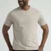 Organic Athletic Fit Crew Neck T-Shirt / Tan 2 Organic Athletic Fit Crew Neck T-Shirt / Tan -The Perfect Jean Shop athletic crew shirt tan cropped 3