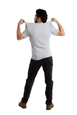 Organic V-Neck T-Shirt / Light Grey -The Perfect Jean Shop athletic steel grayV 0268 Edit