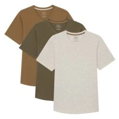 Organic V-Neck T-Shirt 3 Pack / Camo