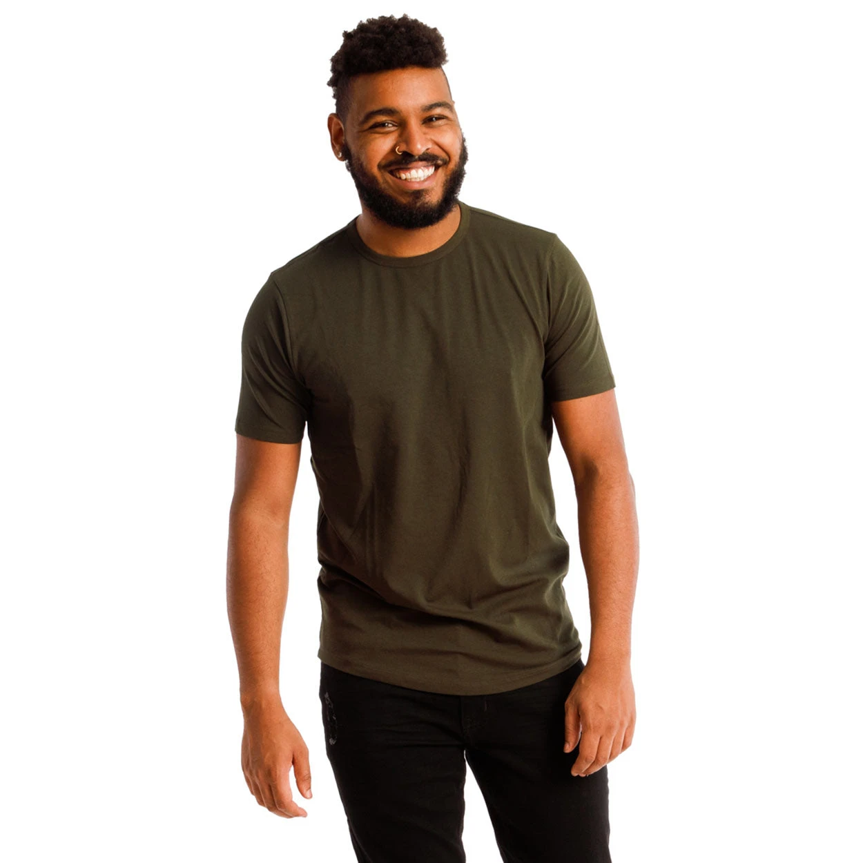 Organic Crew Neck T-Shirt 6 Pack / Olive 4 Organic Crew Neck T-Shirt 6 Pack / Olive - Image 2