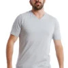 Organic V-Neck T-Shirt / Light Grey -The Perfect Jean Shop cropped v neck tees 0002 athletic steel grayV 0258 Edit 1