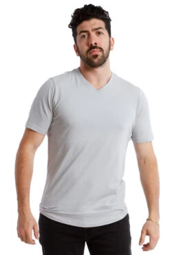 The Perfect Jean Shop 23 Organic V-Neck T-Shirt / Light Grey