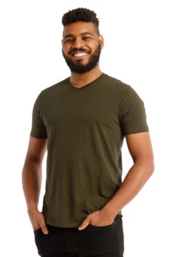 Organic V-Neck T-Shirt / Olive