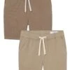 Everyday Comfort Shorts (Athletic Fit) / Dark Khaki & Light Khaki 2 Everyday Comfort Shorts (Athletic Fit) / Dark Khaki & Light Khaki -The Perfect Jean Shop dark light comfort shorts athletic tall