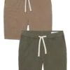 Everyday Comfort Shorts (Athletic Fit) / Dark Khaki & Soldier Olive -The Perfect Jean Shop dark olive athletic comfort shorts tall