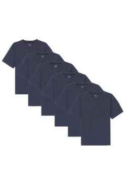 Organic Athletic Fit Crew Neck T-Shirt 6 Pack / Navy