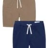 Everyday Comfort Shorts (Athletic Fit) / Dark Khaki & Navy -The Perfect Jean Shop navy dark comfort shorts tall