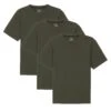 Organic Athletic Fit Crew Neck T-Shirt 3 Pack / Olive -The Perfect Jean Shop olive athletic crew neck 3 pack