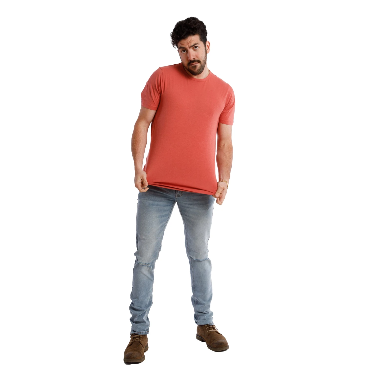 Organic Crew Neck T-Shirt 3 Pack / Nantucket Red 5 Organic Crew Neck T-Shirt 3 Pack / Nantucket Red - Image 3