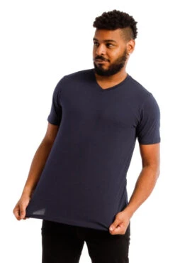 Organic V-Neck T-Shirt / Navy
