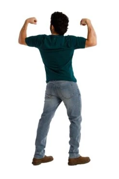 Organic V-Neck T-Shirt / Teal -The Perfect Jean Shop slimthicc sky tealV 0377 Edit