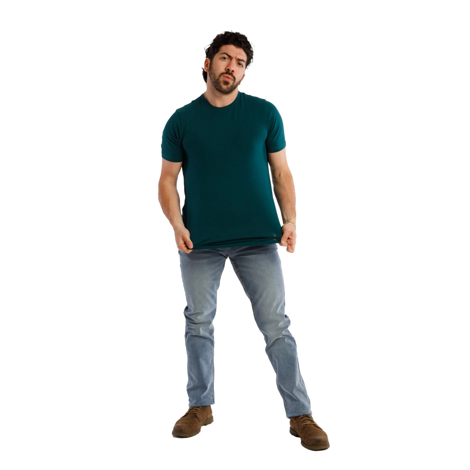 Organic Crew Neck T-Shirt 3 Pack / Teal 5 Organic Crew Neck T-Shirt 3 Pack / Teal - Image 3