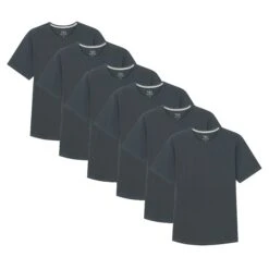 Organic Crew Neck T-Shirt 6 Pack / Steel