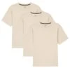 Organic Athletic Fit Crew Neck T-Shirt 3 Pack / Tan