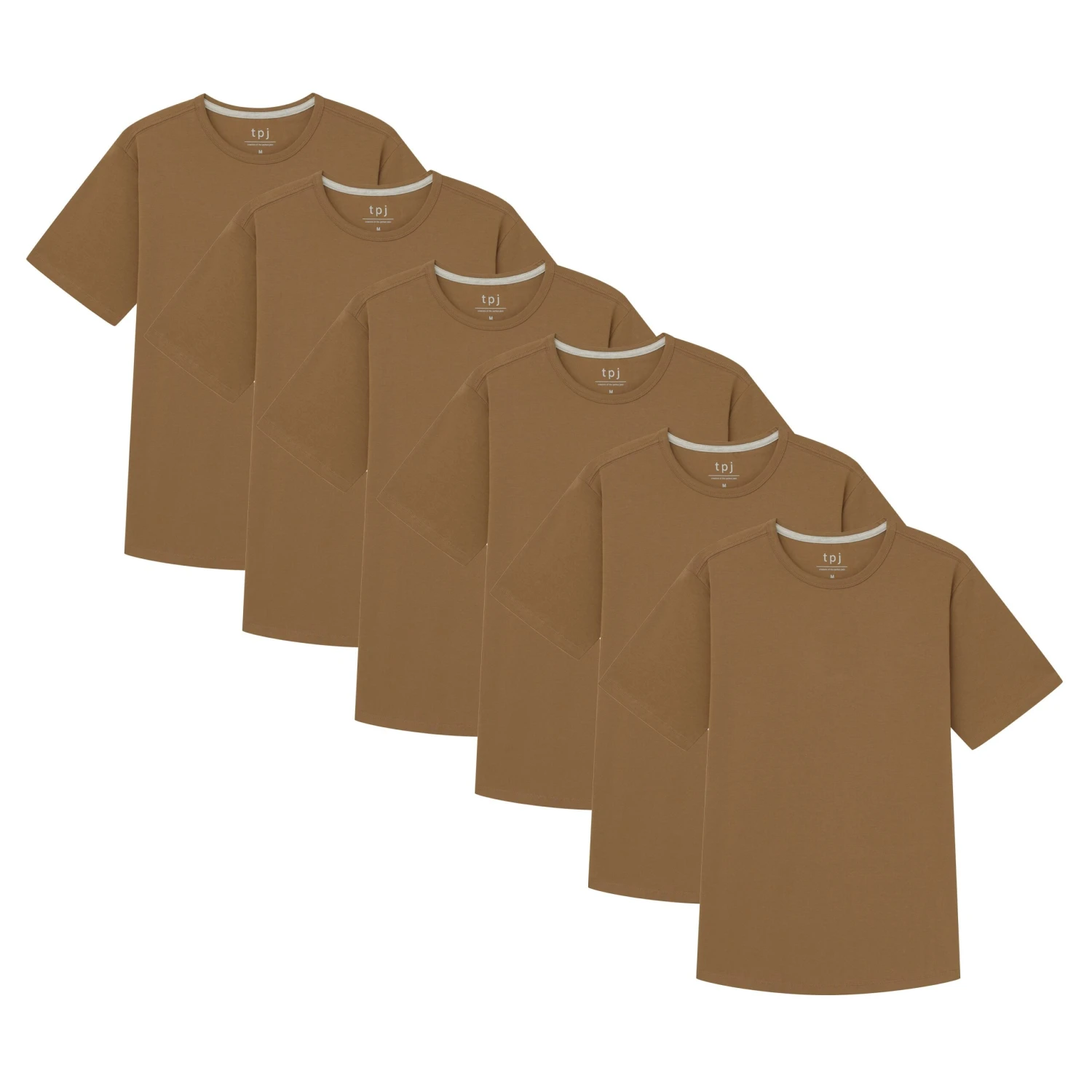 Organic Crew Neck T-Shirt 6 Pack / Tobacco 3 Organic Crew Neck T-Shirt 6 Pack / Tobacco